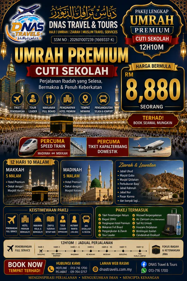 Umrah Premium Cuti Sekolah